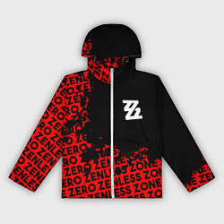 Ветровка с капюшоном женская Zenless Zone Zero капля арт, цвет: 3D-белый