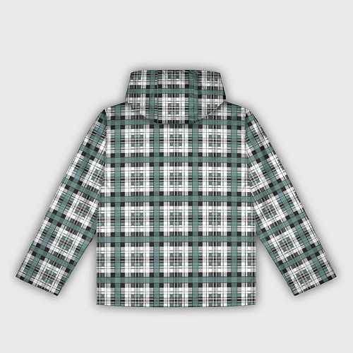Женская ветровка Серо-зеленый клетчатый узор шотландка / 3D-Черный – фото 2