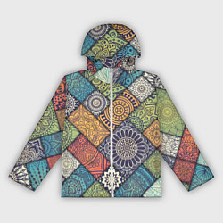 Ветровка с капюшоном женская Мандала орнамент, цвет: 3D-белый