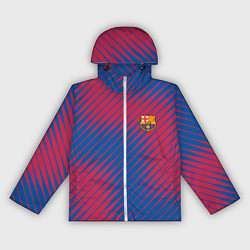 Ветровка с капюшоном женская Fc barcelona барселона fc абстракция, цвет: 3D-белый