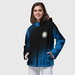 Ветровка с капюшоном женская Inter абстракция, цвет: 3D-черный — фото 2