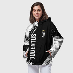 Ветровка с капюшоном женская Fc juventus фс ювентус, цвет: 3D-черный — фото 2