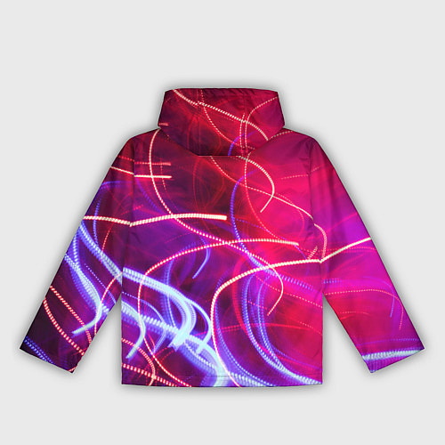 Женская ветровка Неоновые линии и фонари - Красный / 3D-Черный – фото 2