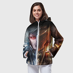 Ветровка с капюшоном женская METAL GEAR RISING САМУРАЙ, цвет: 3D-белый — фото 2