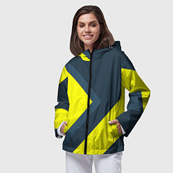 Ветровка с капюшоном женская Геометрическая Стрелка, цвет: 3D-черный — фото 2