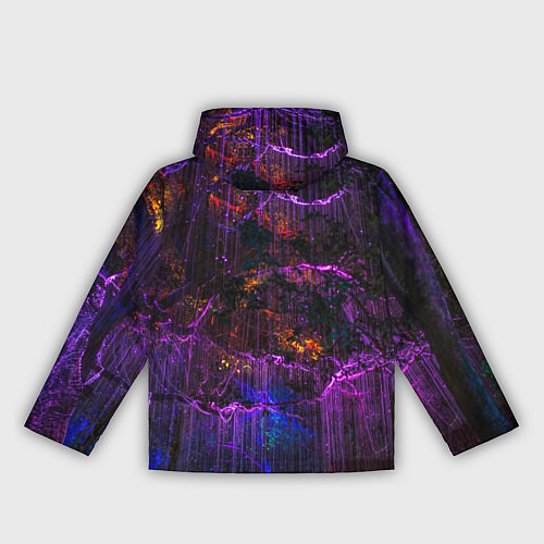Женская ветровка Неоновые лучи и листья - Фиолетовый / 3D-Черный – фото 2