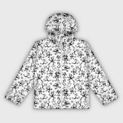 Ветровка с капюшоном женская Паттерн Cuphead the delicious last course, цвет: 3D-белый