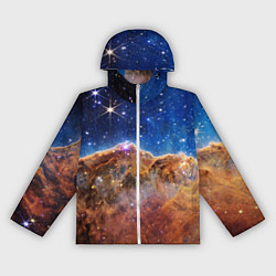 Ветровка с капюшоном женская Туманность Киля фото НАСА, цвет: 3D-белый