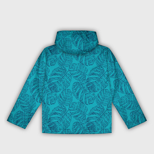 Женская ветровка Синие листья монстеры на голубом / 3D-Черный – фото 2