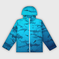 Ветровка с капюшоном женская Акулы - океан, цвет: 3D-белый