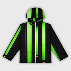 Ветровка с капюшоном женская Абстрактные неоновые колбы с кислотой - Зелёный, цвет: 3D-белый