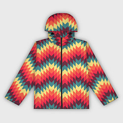 Ветровка с капюшоном женская Мексиканские узоры, цвет: 3D-черный