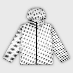 Ветровка с капюшоном женская Газетные точки - текстура, цвет: 3D-черный