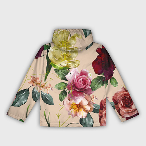 Женская ветровка Цветы Нарисованные Красные Розы и Лилии / 3D-Черный – фото 2