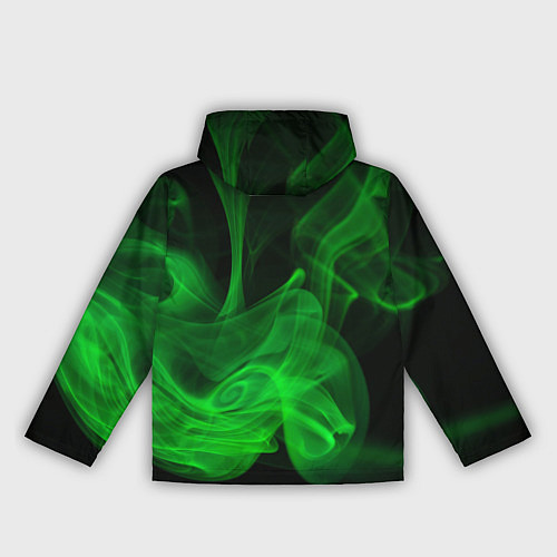 Женская ветровка Зелёный абстрактный дым / 3D-Черный – фото 2