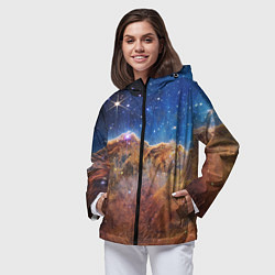 Ветровка с капюшоном женская Туманность Киля, цвет: 3D-черный — фото 2