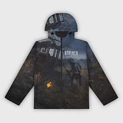 Ветровка с капюшоном женская STALKER Одиночка Нашёл Артефакт, цвет: 3D-черный