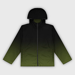 Ветровка с капюшоном женская Черный и хвойный зеленый градиент, цвет: 3D-черный