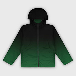 Ветровка с капюшоном женская Черный и мшистый зеленый градиент омбре, цвет: 3D-черный