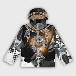 Ветровка с капюшоном женская В стиле бохо, цвет: 3D-белый