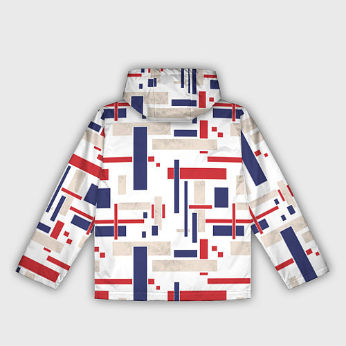 Женская ветровка Геометрический узор Орион красно-синий на белом / 3D-Черный – фото 2