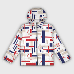 Женская ветровка Геометрический узор Орион красно-синий на белом