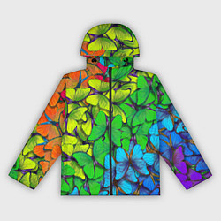 Ветровка с капюшоном женская Бабочки и радуга, цвет: 3D-черный