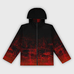 Ветровка с капюшоном женская Черный однотонный и гранжевый красный, цвет: 3D-черный