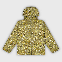 Ветровка с капюшоном женская Золотая чеканка - текстура, цвет: 3D-черный