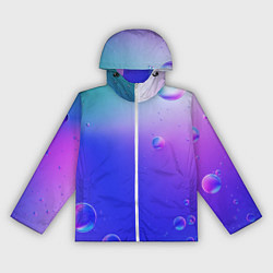 Ветровка с капюшоном женская Радужные мыльные пузыри, цвет: 3D-белый