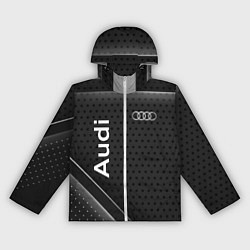 Ветровка с капюшоном женская Audi карбон, цвет: 3D-белый