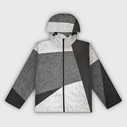 Ветровка с капюшоном женская Белые и серые полосы на поверхности с блёстками, цвет: 3D-черный