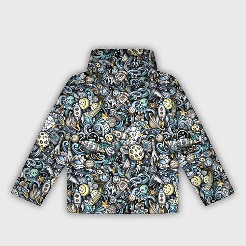 Женская ветровка Космонавт, ракета и планета / 3D-Черный – фото 2