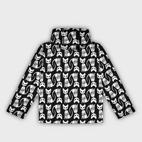 Женская ветровка Скелет кошки - Halloween pattern / 3D-Черный – фото 2