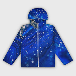 Ветровка с капюшоном женская Ярко-синий искрящийся акрил, цвет: 3D-белый