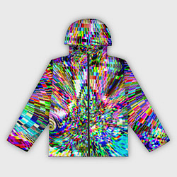 Ветровка с капюшоном женская Acid pixels, цвет: 3D-черный