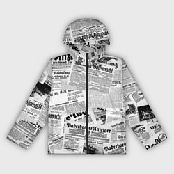 Ветровка с капюшоном женская Газетный коллаж, цвет: 3D-черный