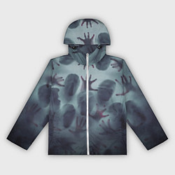 Ветровка с капюшоном женская Scary faces trying to get out, цвет: 3D-белый