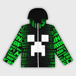 Ветровка с капюшоном женская Лицо Крипера - Майнкрафт, цвет: 3D-белый