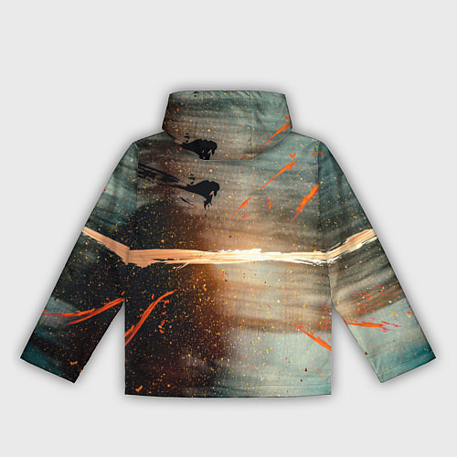 Женская ветровка Светло-синий абстрактный фон и брызки красок / 3D-Черный – фото 2