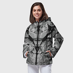 Ветровка с капюшоном женская Каменный страж, цвет: 3D-черный — фото 2
