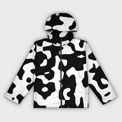 Ветровка с капюшоном женская Камуфляж Cowskin крупный, цвет: 3D-черный