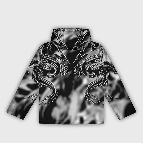 Женская ветровка Оттенки серого черные трайбл драконы татуировка / 3D-Черный – фото 2