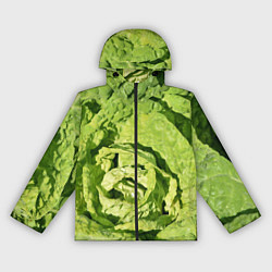Ветровка с капюшоном женская Свежая капуста, цвет: 3D-черный