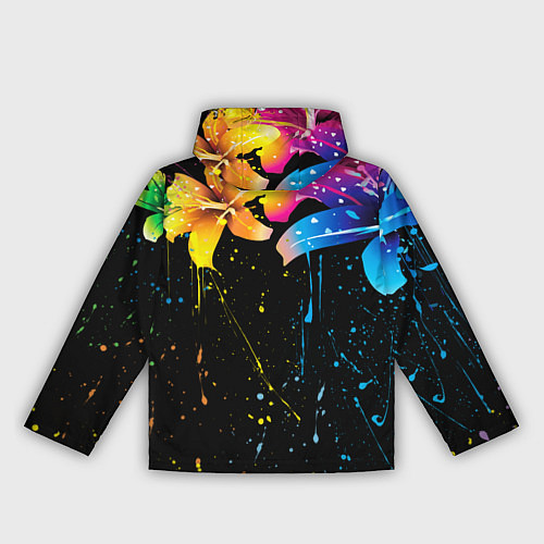 Женская ветровка Цветные лилии / 3D-Черный – фото 2