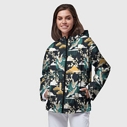 Ветровка с капюшоном женская Japan mural, цвет: 3D-черный — фото 2