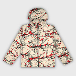 Ветровка с капюшоном женская Sakura flowers, цвет: 3D-черный