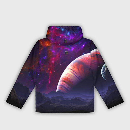 Женская ветровка Бесконечное космическое пространство - Планета / 3D-Черный – фото 2