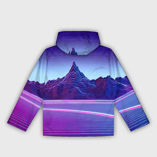 Женская ветровка Neon mountains - Vaporwave / 3D-Черный – фото 2