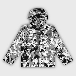 Ветровка с капюшоном женская Городской пиксель камуфляж, цвет: 3D-черный